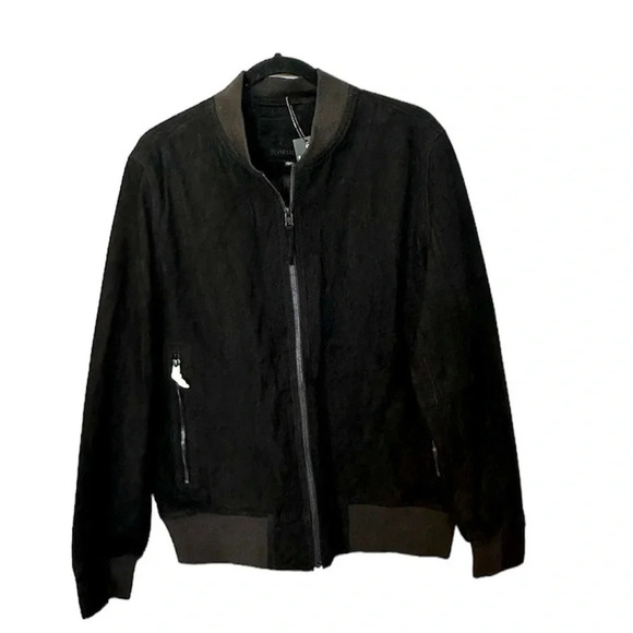 BlankNYC After Shocker Bomber Men’s Black Goat Skin Leather Jacket Size M NWT - Picture 1 of 10